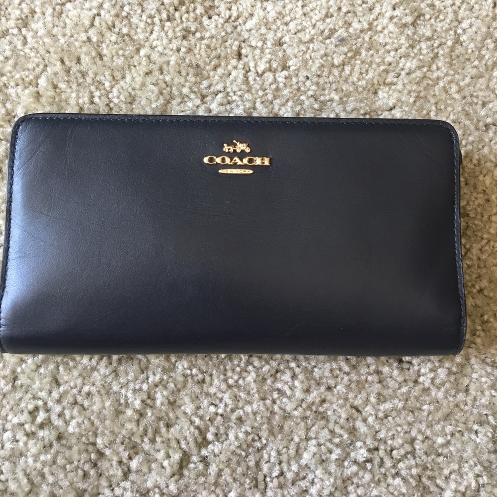 Coach navy blue wallet