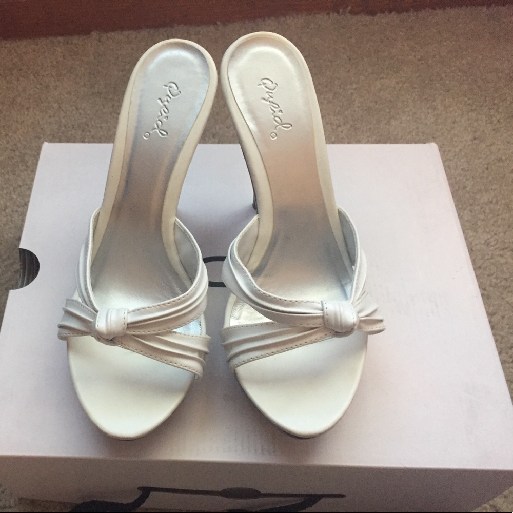 White High Heel Platform Dress Sandals