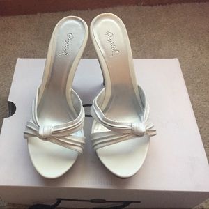 White High Heel Platform Dress Sandals