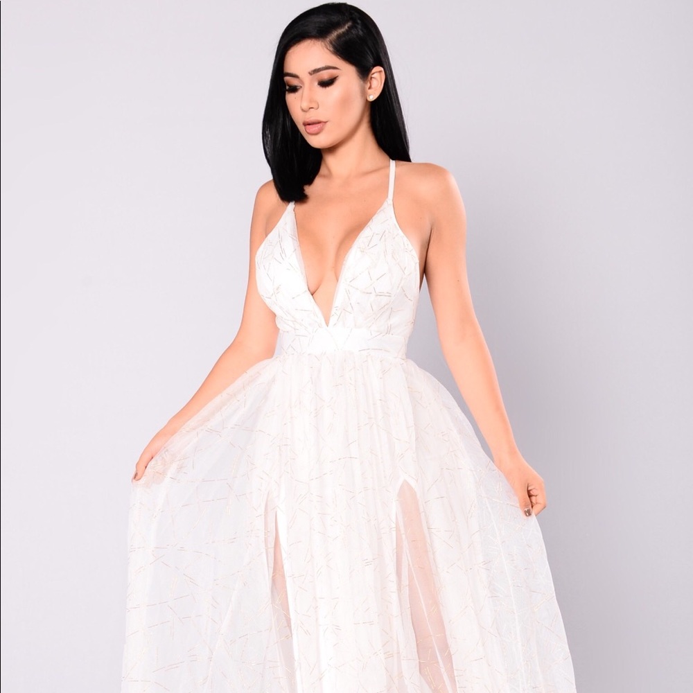 White and gold dress
