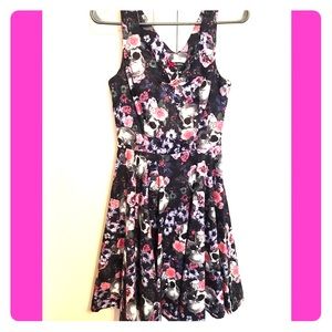 Hell Bunny Floral Skull Dress NWOT