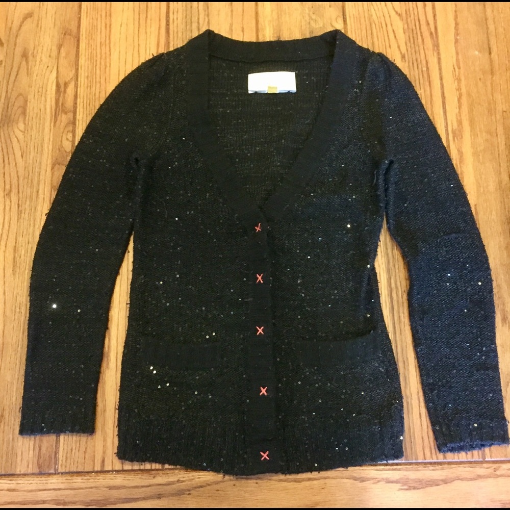 Leifsdottir Black Sequin Sparkle Knit Sweater