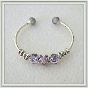 New sterling silver open bangle charm bracelet New sterling silver open bangle charm bracelet