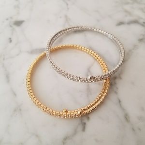 Rhinestone Coil Wrap Bracelets Rhinestone Coil Wrap Bracelets