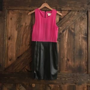 Partial leather dress