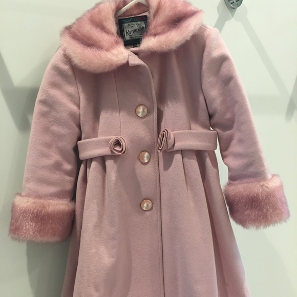 Rothschild Other - Rothschild Pink Wool Jacket with Faux Fur Trim EUC