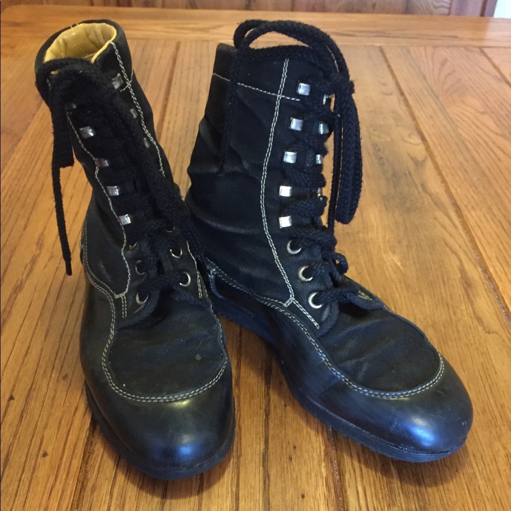 Hogan cotton canvas boots