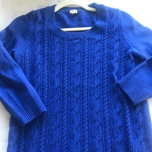 Bright blue j crew crew neck sweater