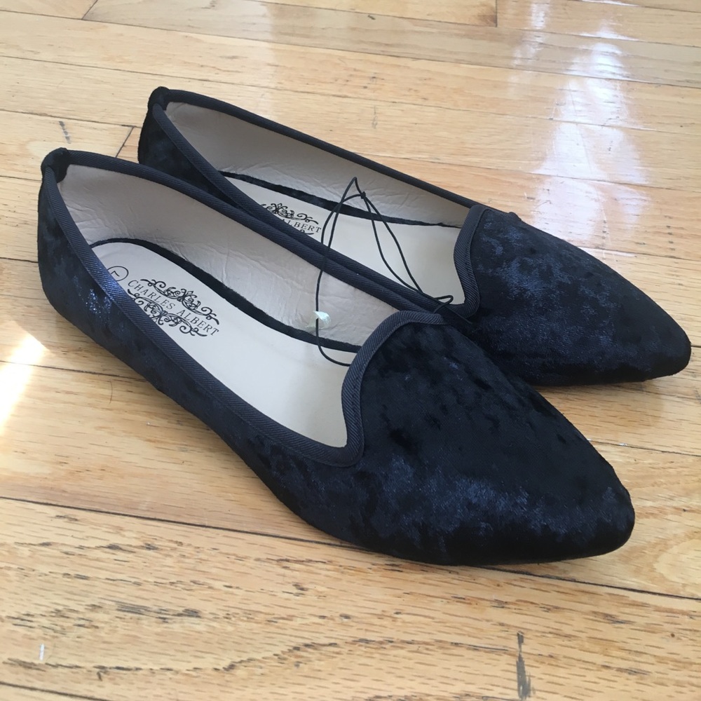 Crushed velvet loafers