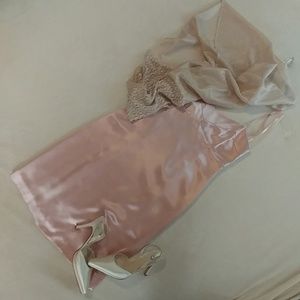 Silky smooth pastel pink classic cocktail dress