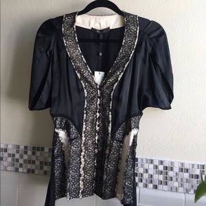 BCBG lace satin top XS