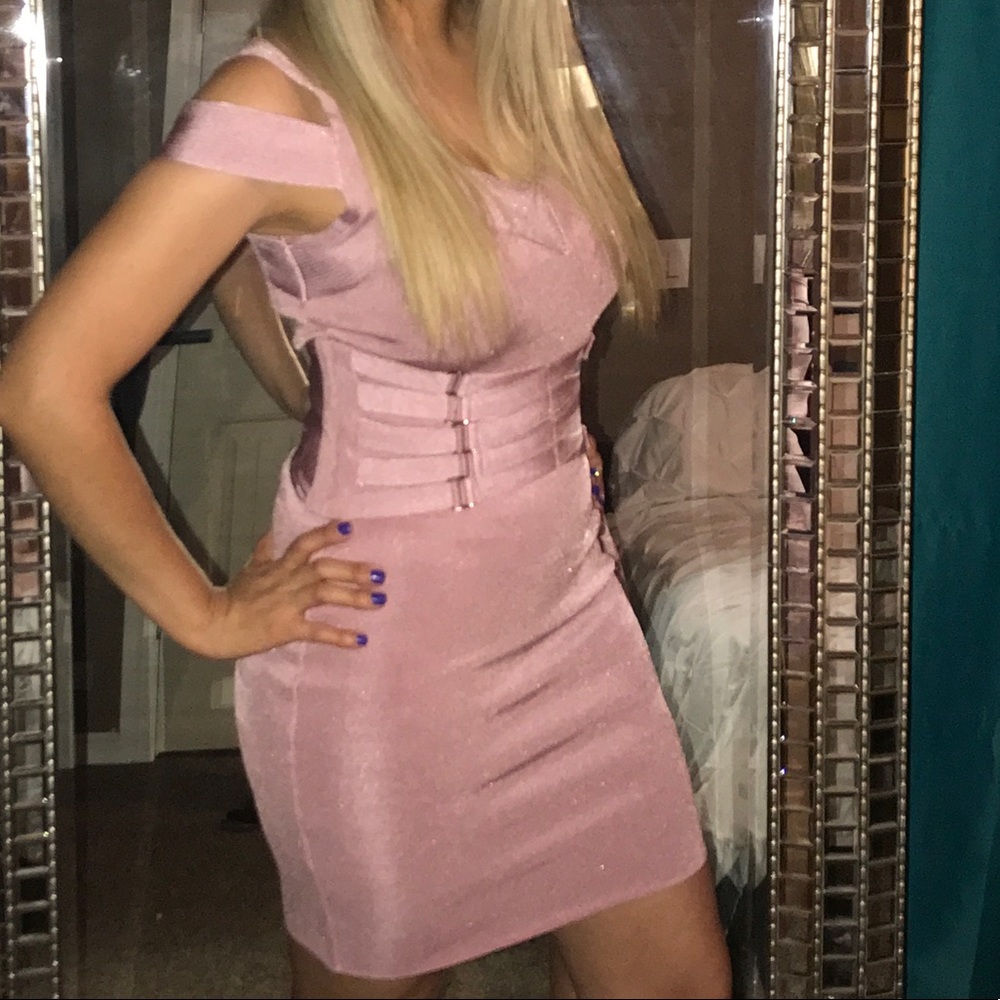 Pink muave Bandage dress
