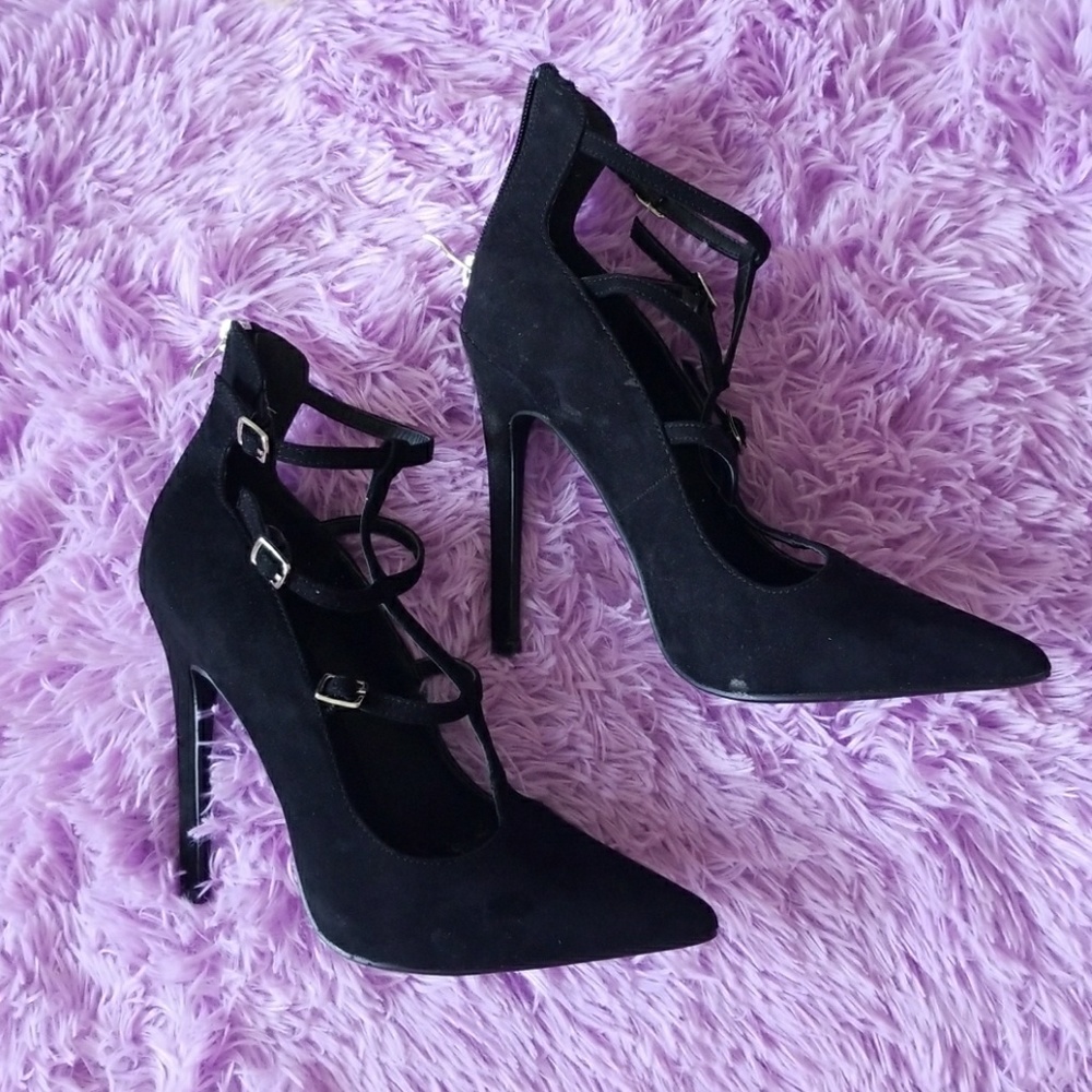 Black Just Fab heels, worn once
