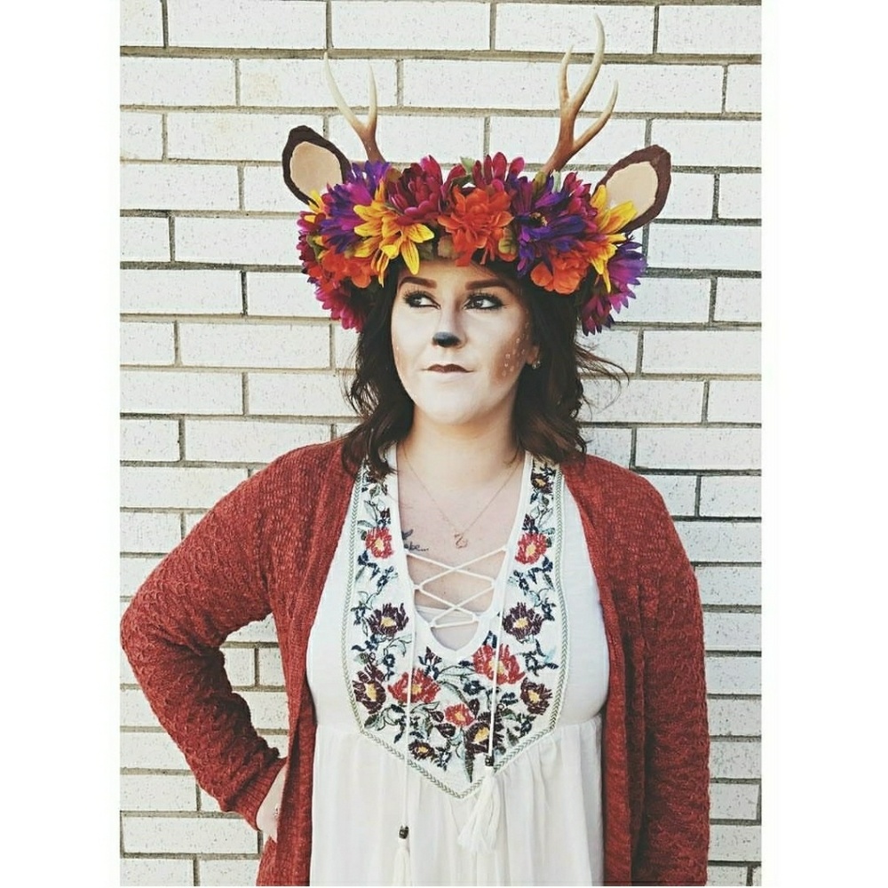 Deer antler flower crown