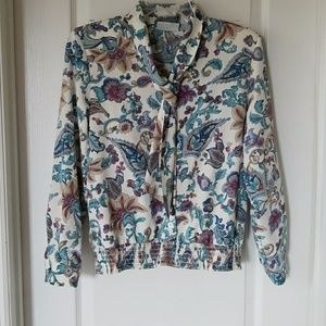 Vintage paisley shoulder pads blouse