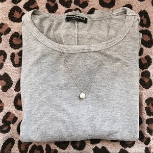 Brandy Melville Gray Ribbed Top
