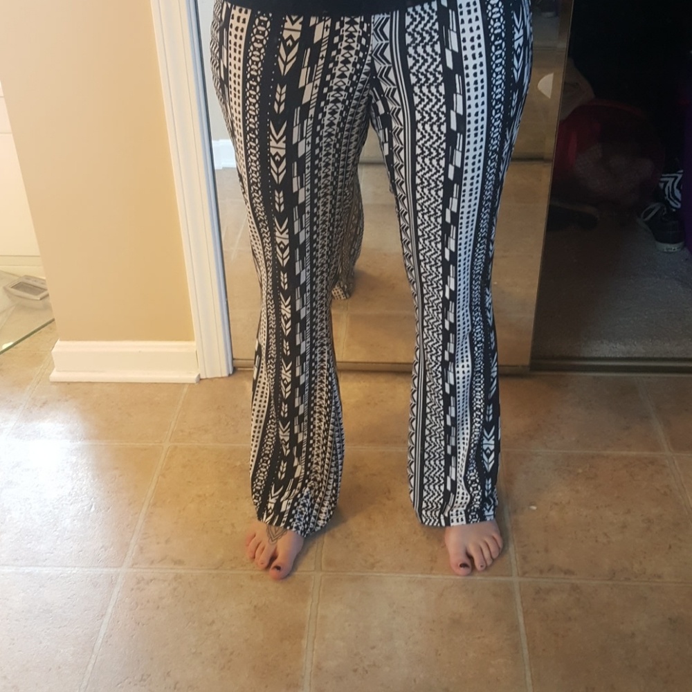 black and white Aztec pants