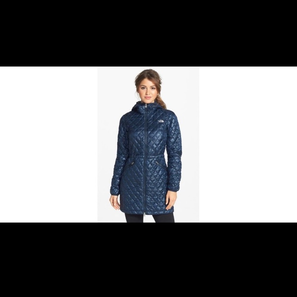 North face thermoball hooded long coat medium