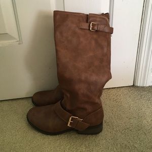 Brown riding boots