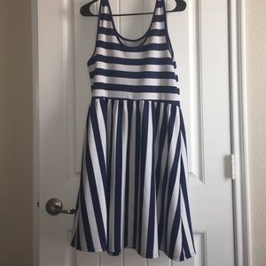 Stripped navy white dress