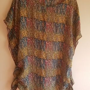 Tolani Silk Tunic Top L Tolani Silk Tunic Top L