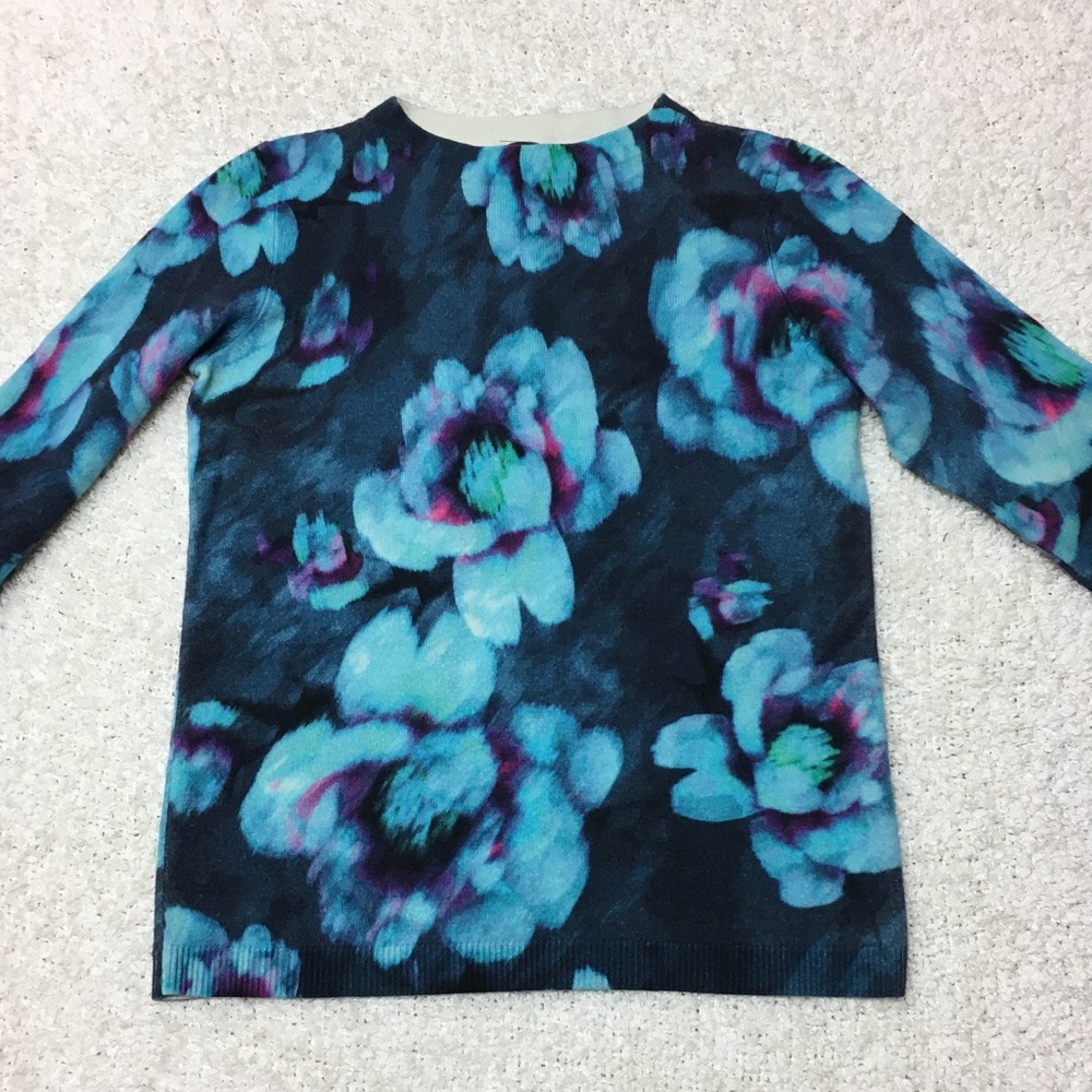 TALBOTS cashmere floral sweater