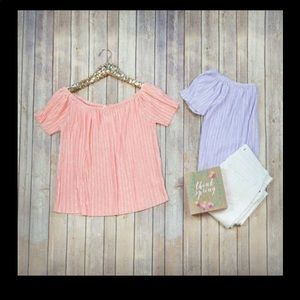 Lavender off shoulder top