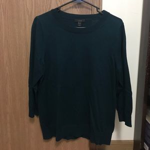 Dark green crew neck three quarter length sweater