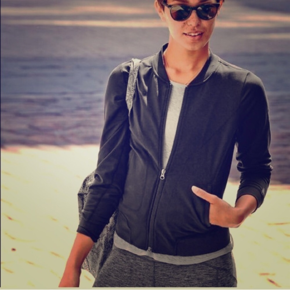 Athleta Black Bomber Jacket