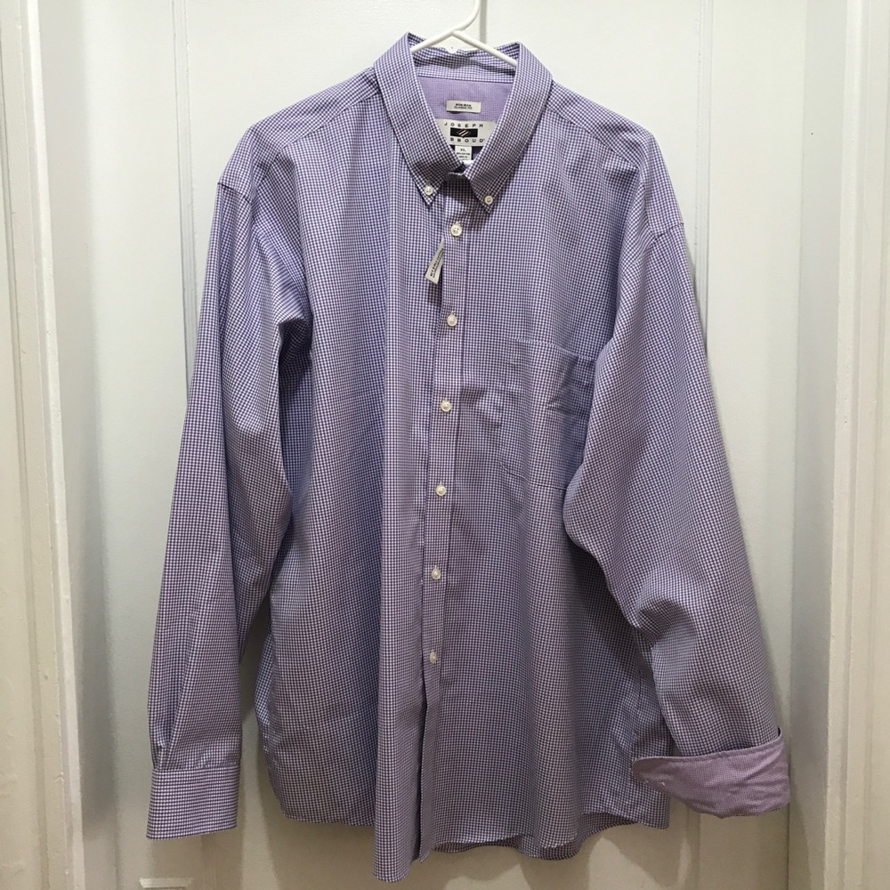 Joseph Abboud Purple Gingham Classic fit NWT