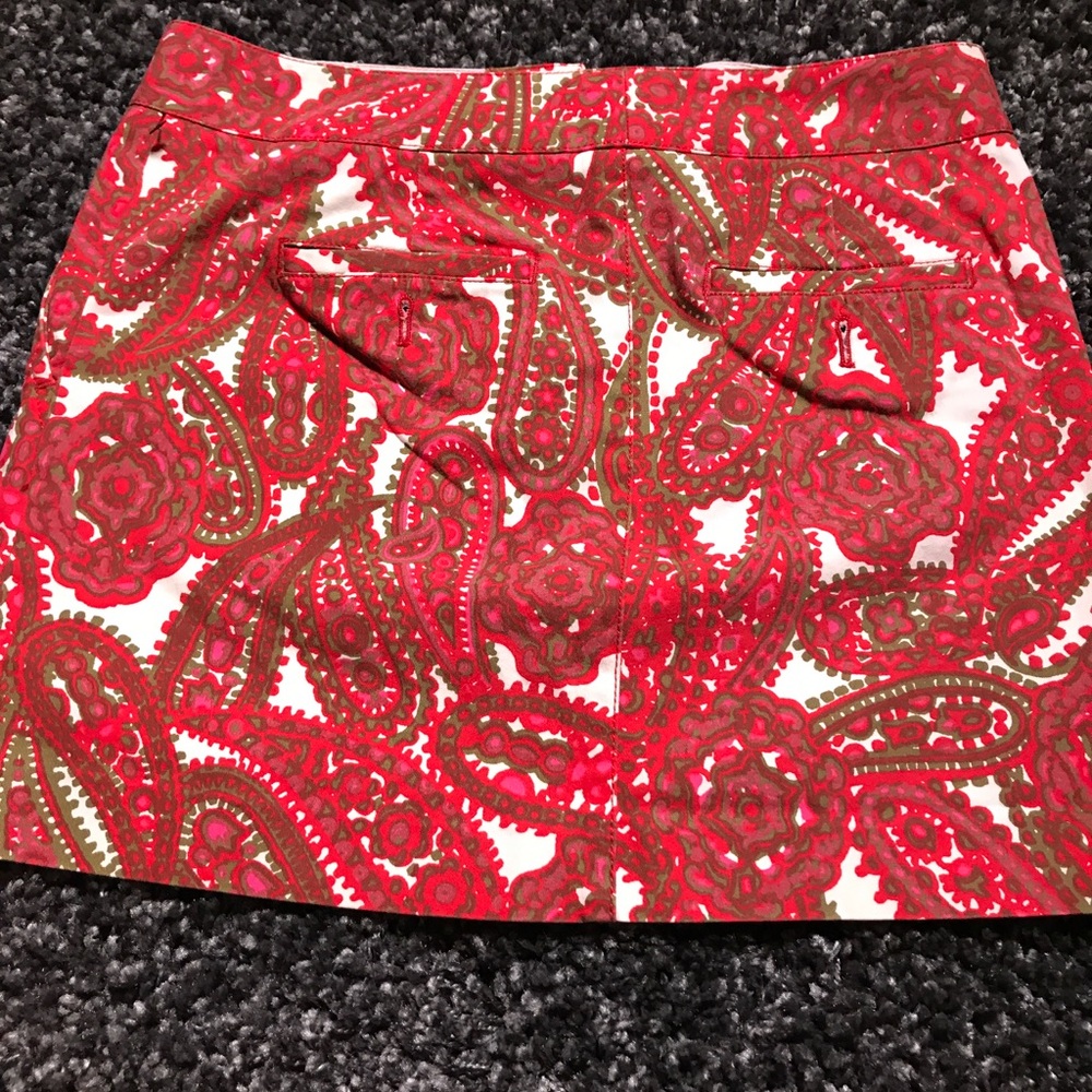 J. Crew paisley skirt.