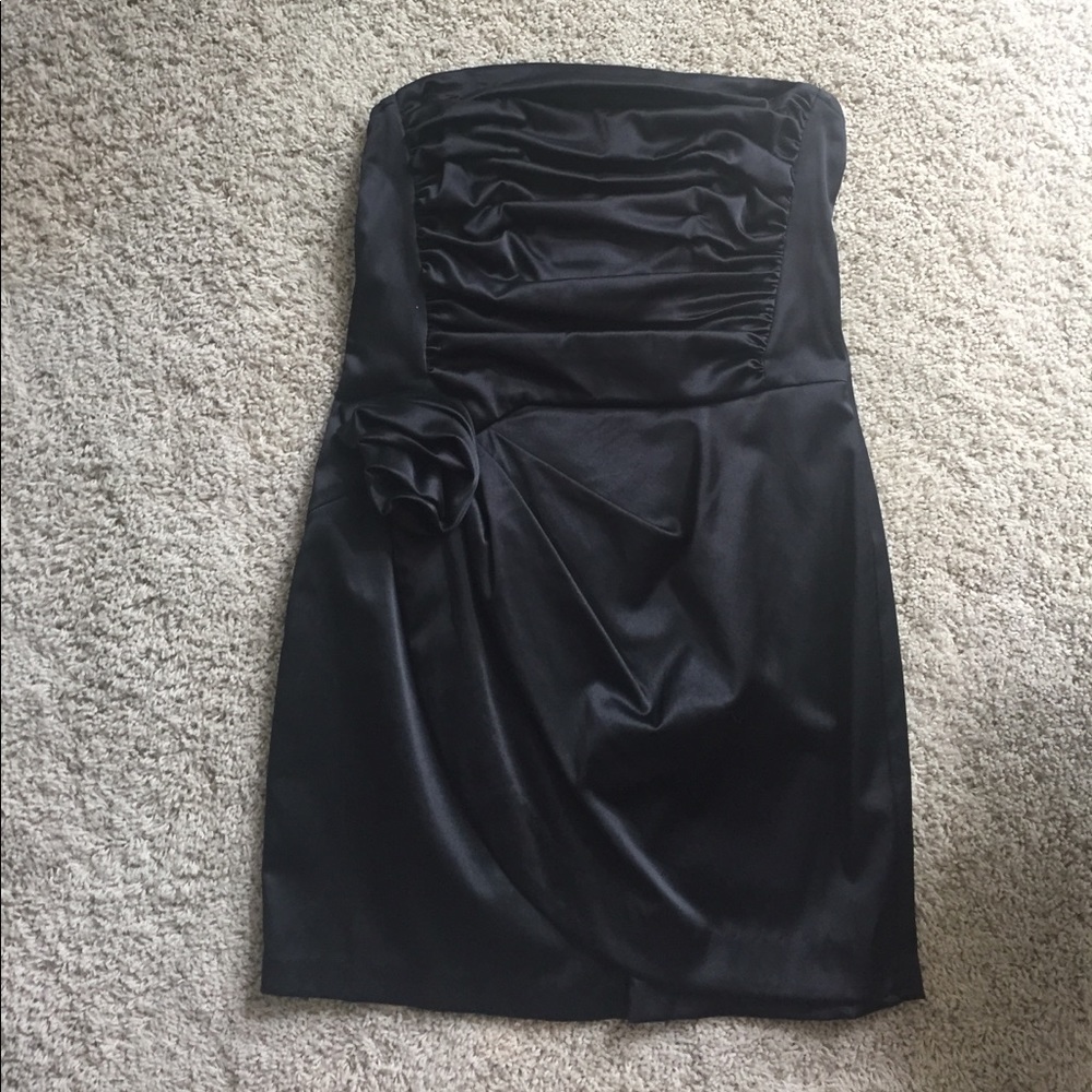Jessica McClintock Black Satin cocktail dress