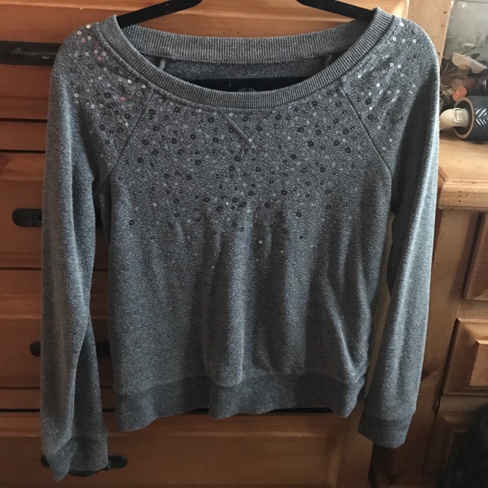 American Eagle Sequin Off-Shoulder Sweater