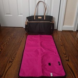 Honey Kennedy Park Nylon Tote Black Diaper Bag