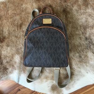 Michael Kors Brown Monogram Backpack Purse