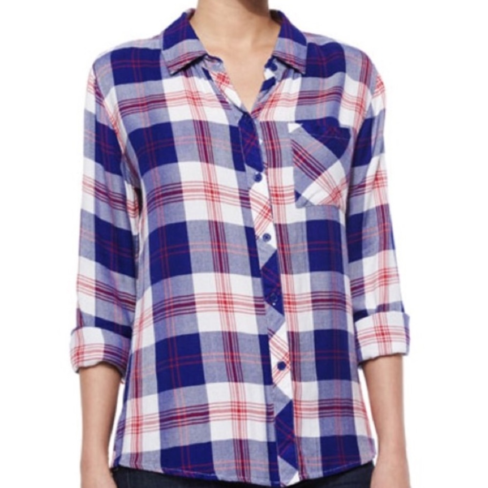 Rails Hunter Flannel in White Blue Cherry - Picture 2 of 3