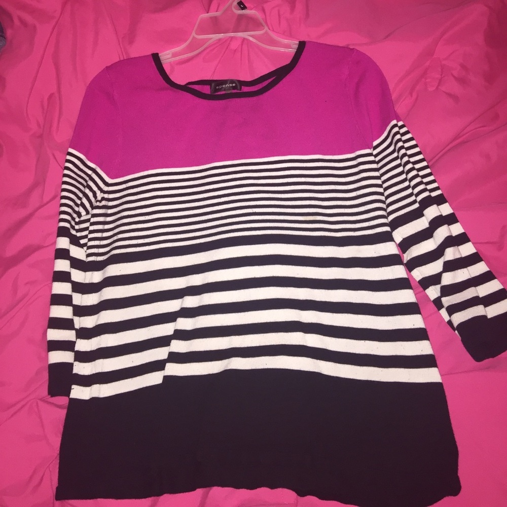 Thick color block striped sweater