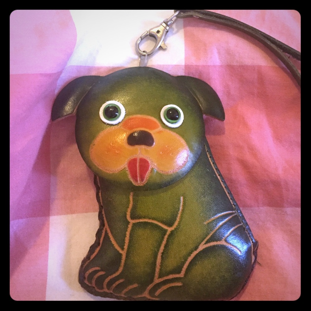 Green dog coin purse