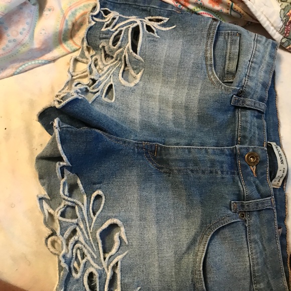 Blue denim jean shorts size large - Picture 2 of 4