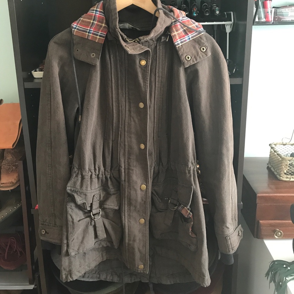 Free People vintage hooded field jacket