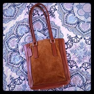 Coach Carmel Suede Leather Lunch Gallery Tote