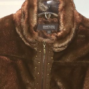 NEW Kenneth Cole REACTION FAUX FUR BOMBER.