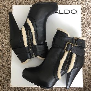 Aldo - Hefter black leather booties NWOT