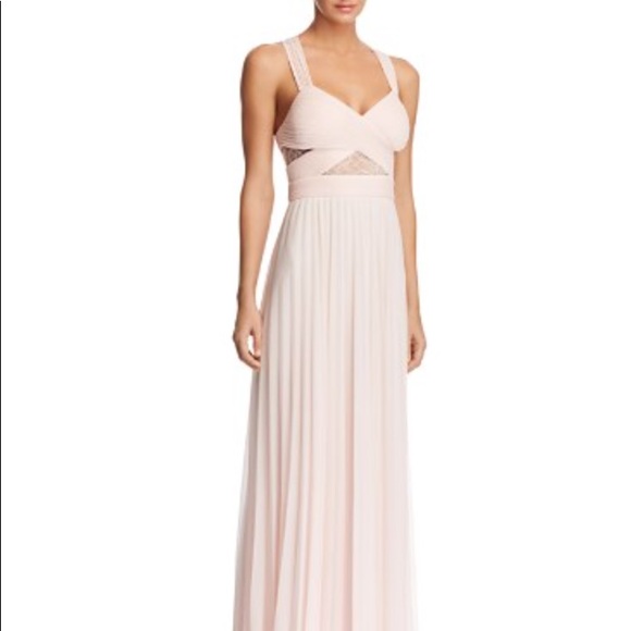 Aqua Dresses & Skirts - Aqua V-Neck Lace Inset Gown