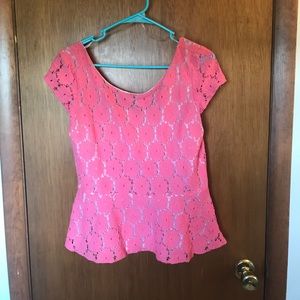 Pink Xhilaration Peplum Top