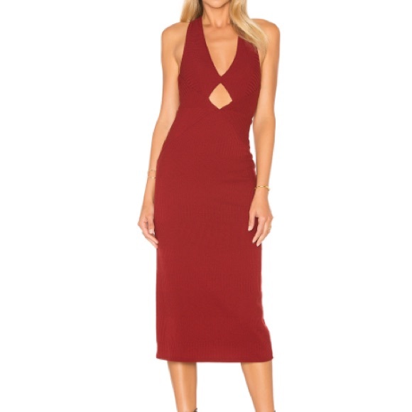 Free People Wine Red Midi Dress - Picture 3 of 8