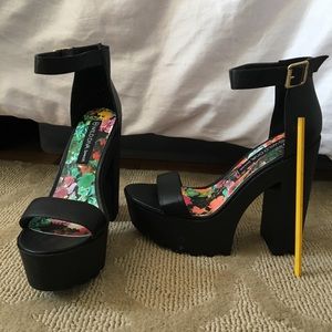 Platform block heeled sandals