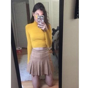 Alice + Olivia Tan Goat Leather Skirt