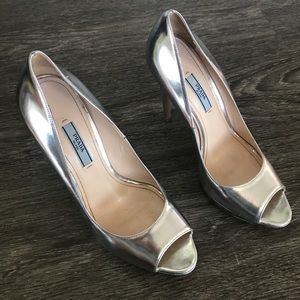 Prada silver heels