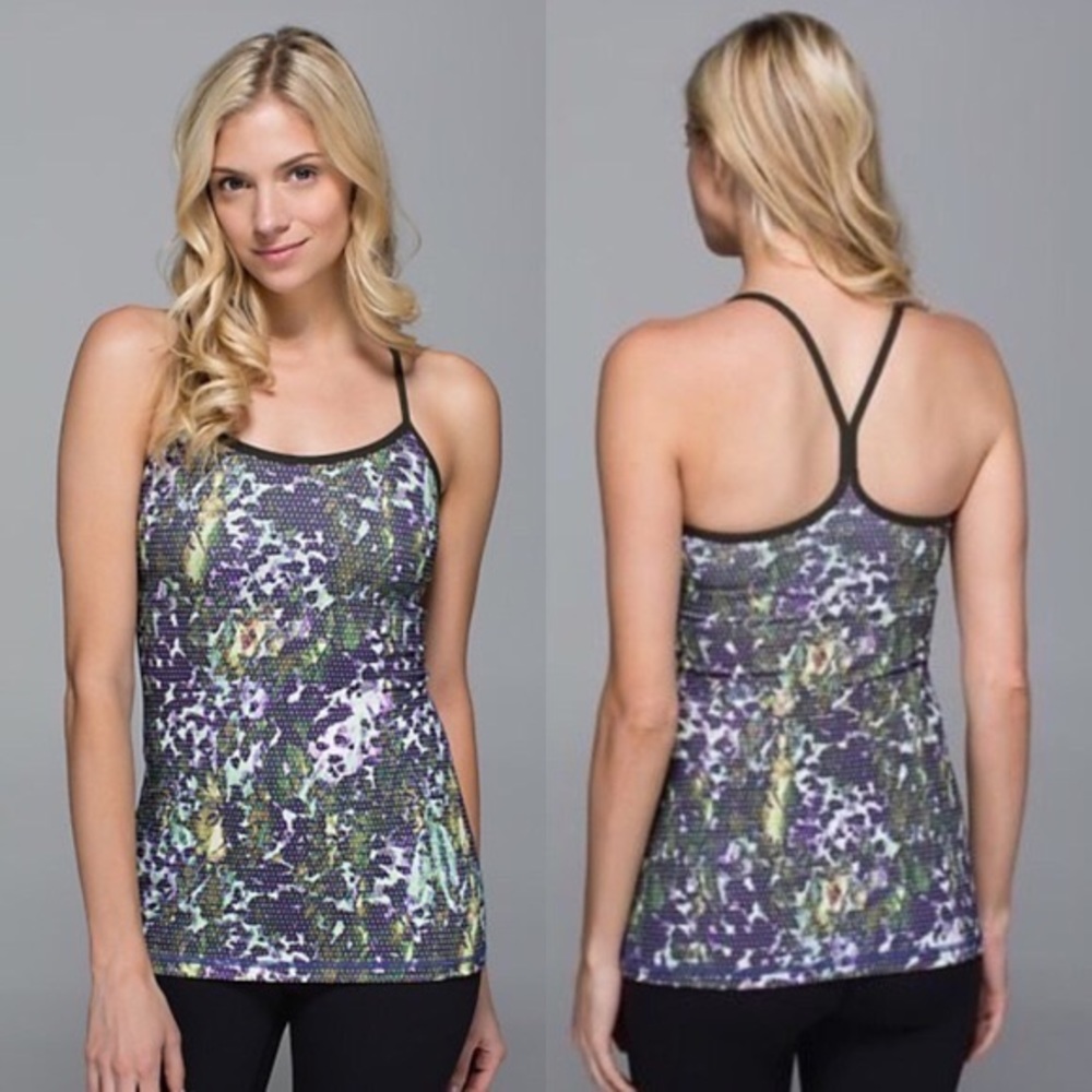 lululemon Power Y floral tank sz 8